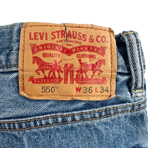 Levis 550 Jeans Men 35x32 Worn Relaxed Tapered Y2K Streetwear Classic Dad Norm - Picture 3 of 16